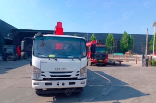Бортовой грузовик ISUZU 4x2 дв 139kw гп 6 тонн КМУ VIGRUS SHS175 гп 7т 4 секции стрела 12,8м кузов 6200х2400х550. Фото 1