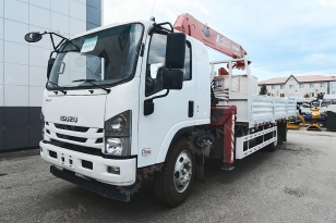 Бортовой грузовик ISUZU 4x2 дв 139kw гп 6 тонн c кму UNIC URV505 гп 5т, 5 секций, стрела 13,14 м, кузов 6000*2450*600мм задние аутригеры, спальник, люлька, АКПП. Фото 14