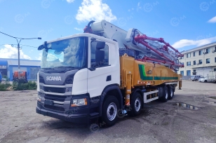 Автобетононасос XCMG HB62V на шасси SCANIA P450 8×4 высота 62 м. Фото 5