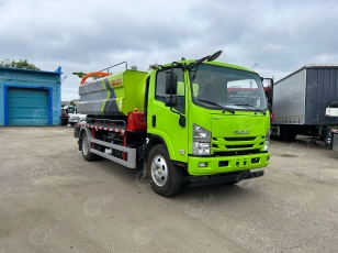 Илосос с размывом (каналопромывочная машина) на шасси ISUZU 4x2 дв 139kw бочка для сточных вод 7 м³ чистой воды 3м³ насос SK-15 ПДУ рукав 100м подъем 45°, мойка, пистолет, доп всасывающее отверстие. Фото 1
