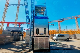 Шахтный подъёмник мачтовый грузо-пассажирский Dahan SC200 1 кабина 1,8х1,4х2,65мм из оцинкованной стали, высота подъема 94,5м, гп 2т, секция 650х200х1508мм из оцинкованной стали. Фото 3