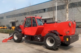 Телескопический погрузчик Yugong TR4014 4WD, крабовый ход, гп 4т, высота 14м,  дв YUCHAI 72KW, кондиционер, вилы+ ковш 2,5м3. Фото 3