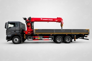 Бортовой грузовик HOWO 6x4 дв 330лс кму КМУ SUNHUNK S3005 гп 12т. Фото 2