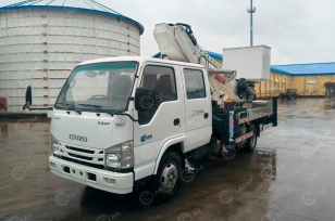 Автовышка WANBANG GKS22 на шасси ISUZU 4Х4 дв 94Kw двойная кабина, высота подъёма 22м, с изоляцией люльки 1000В. Фото 1