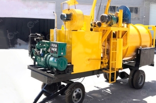 Мобильный прицепной асфальтобетонный завод Yubang YB500 0,5м3, производительность 4-6т/час. Фото 1