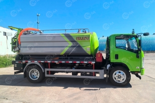 Илосос с размывом ISUZU 4x2 дв 138kw бочка для сточных вод 4м³ чистой воды 2 м³ насос SK-15, поворотная стрела, подогрев бака чистой воды, лист из нержавеющей стали. Фото 1