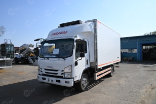 Фургон рефрижератор на шасси ISUZU 4х2 дв 139kw гп 6 тонн (фургон 5200х2300х2200, холодильная установка Carrier Citimax 700) c гидробортом, отопитель в кузове. Фото 1