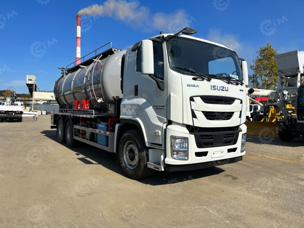 Илосос с размывом (каналопромывочная) на шасси ISUZU 6x4 дв 309kw бочка для сточных вод 15 м³, чистой воды 5м³ насос JUROP DL300 задняя крышка открывается, нержавеющий отражатель, насос PINFU255, ПДУ. Фото 4