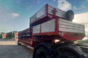 Полуприцеп-трал AMUR LYR9708TDP 16400х2550х3369 пневматическая подвеска 4 оси BPW, передняя ось подъемная, задняя поворотная, гп 60т, ССУ 1250. Фото 1